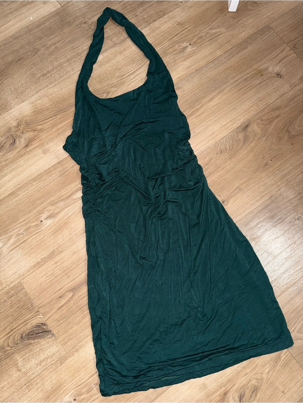 New green halter style dress